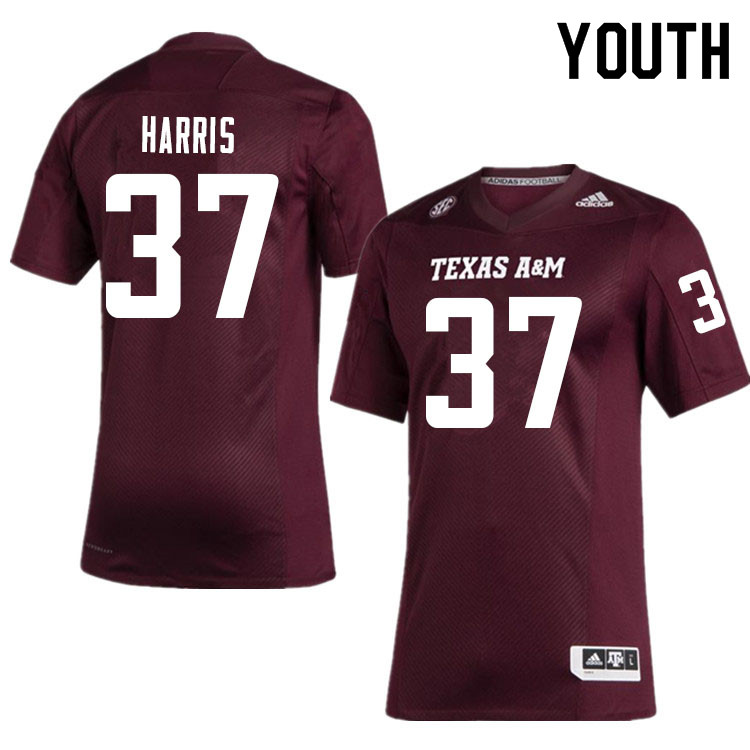 Youth #37 Jahzion Harris Texas A&M Aggies College Football Jerseys Sale-Maroon